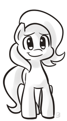 Size: 600x1086 | Tagged: safe, artist:fauxsquared, trixie, earth pony, pony, g4, black and white, earth pony trixie, female, grayscale, monochrome, race swap, smiling, solo