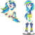 Size: 2630x2652 | Tagged: safe, artist:xebck, dj pon-3, vinyl scratch, pony, unicorn, equestria girls, g4, my little pony equestria girls: rainbow rocks, converse, cutie mark, female, high res, hooves, horn, humanized, mare, multicolored hair, open mouth, ponied up, rainbow hair, rainbow power, rainbow power-ified, rainbow tail, self ponidox, simple background, smiling, solo, transparent background, vector