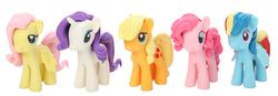 Size: 1314x455 | Tagged: safe, applejack, fluttershy, pinkie pie, rainbow dash, rarity, g4, official, eraseez, eraser, photo, remane five, simple background, white background