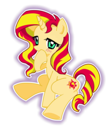 Size: 522x617 | Tagged: dead source, safe, artist:maron0807, sunset shimmer, pony, unicorn, g4, female, solo