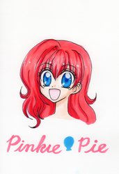 Size: 1170x1707 | Tagged: safe, artist:magical-heart, pinkie pie, human, g4, female, humanized, pixiv, solo, traditional art