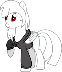 Size: 7160x8236 | Tagged: safe, oc, oc only, oc:snowy whisper, pegasus, pony, .ai available, .svg available, absurd resolution, clothes, raised hoof, simple background, smiling, solo, sweater, transparent background, vector
