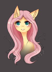 Size: 699x968 | Tagged: safe, artist:pastel-circus, fluttershy, anthro, g4, ear fluff, female, solo