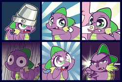 Size: 1280x860 | Tagged: dead source, safe, artist:panyang-panyang, rarity, spike, g4, comic, expressions, facial expressions, offscreen character, starry eyes, wingding eyes