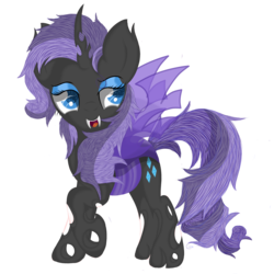 Size: 2800x2800 | Tagged: safe, artist:law44444, rarity, changeling, g4, changelingified, fangs, female, high res, purple changeling, rariling, solo, species swap