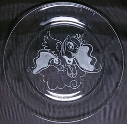 Size: 2180x2116 | Tagged: safe, princess luna, g4, craft, engraving, female, glass, high res, solo