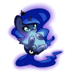 Size: 950x1060 | Tagged: safe, artist:submerged08, princess luna, g4, chibi, female, simple background, solo, stars, tangible heavenly object, transparent background