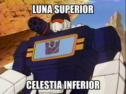 Size: 1494x1112 | Tagged: safe, princess celestia, princess luna, g4, barely pony related, exploitable meme, meme, op is a duck, op is trying to start shit, soundwave, transformers