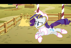 Size: 1133x765 | Tagged: safe, artist:dilemmas4u, rarity, pony, unicorn, g4, cowboy hat, female, hat, letterboxing, mare, rope, show accurate, solo