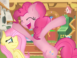 Size: 1024x768 | Tagged: safe, artist:sugarrush015, fluttershy, pinkie pie, g4