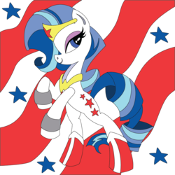 Size: 866x866 | Tagged: safe, artist:the-paper-pony, rarity, pony, g4, bipedal, clothes, cosplay, female, solo, wonder woman