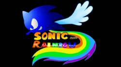Size: 3434x1900 | Tagged: safe, artist:sonicknight007, rainbow dash, g4, crossover, logo, male, sonic the hedgehog, sonic the hedgehog (series), wallpaper
