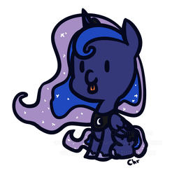 Size: 700x710 | Tagged: safe, artist:php177, princess luna, g4, chibi, cute, female, solo, tongue out