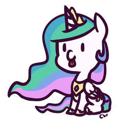 Size: 700x710 | Tagged: safe, artist:php177, princess celestia, g4, chibi, cute, female, solo, tongue out