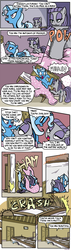 Size: 500x1749 | Tagged: safe, artist:foudubulbe, maud pie, trixie, pony, unicorn, comic:damp rocks, g4, angry, bed, comic, female, lesbian, mare, ship:mauxie, shipping, yandere