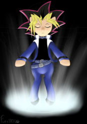 Size: 500x714 | Tagged: safe, artist:scouthiro, semi-anthro, ponified, solo, yu-gi-oh!, yugi muto