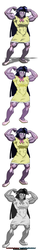 Size: 593x3730 | Tagged: safe, artist:advanceddefense, artist:greentark46, twilight sparkle, human, g4, alternate color palette, clothes, colored, dress, female, flexing, humanized, muscles, solo, tight clothing, torn clothes, twilight muscle, wardrobe malfunction, werelight shine