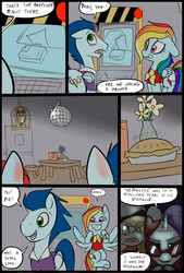 Size: 781x1156 | Tagged: safe, artist:metal-kitty, derpy hooves, owlowiscious, rainbow dash, soarin', comic:expiration date, g4, comic, crossover, derpy soldier, expiration date, female, male, mr soarin', old cutie mark, pie, rainbow scout, rarispy, ship:soarindash, shipping, straight, team fortress 2, that pony sure does love pies
