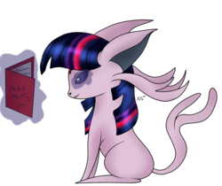 Size: 2500x2100 | Tagged: safe, artist:novaspark, twilight sparkle, espeon, g4, crossover, female, glowing eyes, high res, magic, pokefied, pokémon, simple background, solo, species swap, telekinesis, transparent background