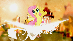 Size: 1920x1080 | Tagged: safe, artist:antylavx, artist:xpesifeindx, fluttershy, g4, blurry, ponyville, town hall, vector, wallpaper