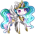 Size: 1044x1023 | Tagged: safe, artist:tidalwav-3, princess celestia, g4, chibi, female, solo