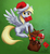 Size: 899x981 | Tagged: dead source, safe, artist:laurenmagpie, derpy hooves, pegasus, pony, g4, bag, candy cane, christmas, cute, derpabetes, featured image, female, flying, hat, letter, lollipop, mailmare, mare, mouth hold, present, santa hat, solo, spread wings