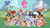 Size: 2560x1440 | Tagged: safe, artist:ponycomicconposter, ace point, aloe, angel bunny, apple bloom, applejack, berry punch, berryshine, big macintosh, bloomberg, bon bon, braeburn, carrot cake, carrot top, cheerilee, cherry berry, chief thunderhooves, cup cake, daisy, derpy hooves, diamond tiara, dj pon-3, doctor whooves, donut joe, dumbbell, fido, flower wishes, fluttershy, gilda, golden harvest, granny smith, gummy, hoity toity, hoops, horte cuisine, lily, lily valley, little strongheart, lotus blossom, lyra heartstrings, madame leflour, mayor mare, minuette, mr. turnip, octavia melody, opalescence, orion, owlowiscious, philomena, photo finish, pinkie pie, pokey pierce, prince blueblood, princess celestia, princess luna, quarterback, rainbow dash, rainbowshine, rarity, rocky, roseluck, rover, sapphire shores, savoir fare, scootaloo, sheriff silverstar, shooting star (g4), silver spoon, sir lintsalot, snails, snips, soarin', spike, spitfire, spot, steven magnet, sweetie belle, sweetie drops, time turner, trixie, twilight sparkle, twist, vinyl scratch, winona, zecora, alicorn, bison, buffalo, cockatrice, diamond dog, dragon, earth pony, griffon, hydra, manticore, parasprite, pegasus, phoenix, pony, sea serpent, unicorn, zebra, g4, my little pony: friendship is magic, official, season 1, comic con, cutie mark crusaders, everypony, female, joe, male, mane six, mare, multiple heads, my little pony logo, official season poster, poster, royal guard, s1 luna, spa twins, stallion, wall of tags, wallpaper