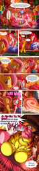 Size: 2471x10622 | Tagged: safe, artist:jowyb, fluttershy, pinkie pie, g4, comic, dragging, fluttershy is not amused, luna academy, party cannon, unamused, underhoof