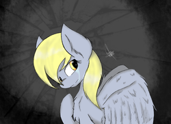 Size: 1964x1420 | Tagged: safe, artist:honeyheart23, derpy hooves, pegasus, pony, g4, crying, female, mare, solo