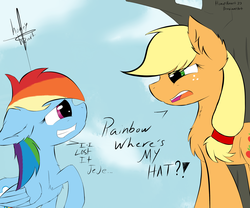 Size: 3000x2500 | Tagged: safe, artist:honeyheart23, applejack, rainbow dash, g4, high res