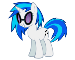 Size: 5000x4000 | Tagged: safe, artist:ikillyou121, dj pon-3, vinyl scratch, pony, unicorn, g4, .psd available, absurd resolution, cutie mark, female, hooves, horn, mare, simple background, smiling, solo, sunglasses, teeth, transparent background, vector, vinyl's glasses