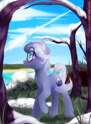 Size: 900x1222 | Tagged: safe, artist:chokico, oc, oc only, oc:jannie daze, earth pony, pony, blushing, glasses, male, solo, stallion