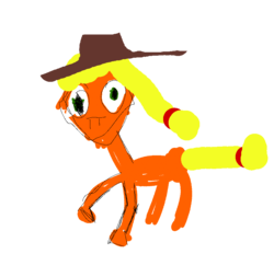 Size: 896x832 | Tagged: safe, applejack, earth pony, pony, g4, 1000 hours in ms paint, female, masterpiece, ms paint, simple background, solo
