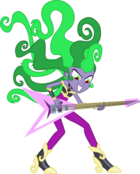 Size: 3318x4118 | Tagged: safe, artist:imperfectxiii, mane-iac, equestria girls, g4, bare shoulders, equestria girls-ified, female, guitar, simple background, solo, transparent background, vector