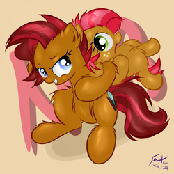 Size: 1200x1200 | Tagged: safe, artist:frist44, babs seed, oc, oc:gem seed, earth pony, pony, g4, female, filly
