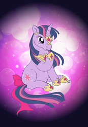 Size: 900x1304 | Tagged: safe, artist:sailortwilight, twilight sparkle, alicorn, pony, g4, bubble, female, mare, tail bow, twilight sparkle (alicorn)