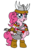 Size: 1700x2252 | Tagged: safe, artist:pananovich, pinkie pie, orc, pony, g4, axe, bipedal, female, helmet, simple background, solo, transparent background