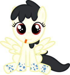 Size: 6400x6891 | Tagged: safe, artist:parclytaxel, oc, oc only, oc:daydream mare, pegasus, pony, .svg available, :p, absurd resolution, cute, female, filly, foal, simple background, sitting, solo, spots, spread wings, tongue out, transparent background, vector