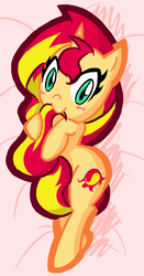 Size: 589x1126 | Tagged: safe, artist:rvceric, sunset shimmer, pony, unicorn, g4, biting, cute, female, shimmerbetes, solo, tail bite