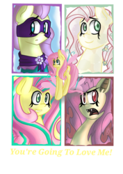 Size: 842x1191 | Tagged: safe, artist:darkestsunset, fluttershy, saddle rager, g4, crystallized, female, flutterbat, rainbow power, solo