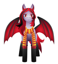 Size: 2450x2700 | Tagged: safe, artist:afterman, oc, oc only, oc:arrhythmia, bat pony, pony, clothes, high res, scarf, solo, stockings