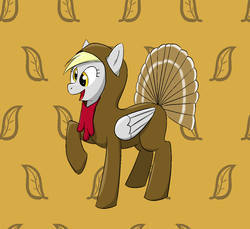 Size: 1200x1100 | Tagged: safe, artist:erhannis, derpy hooves, pegasus, pony, turkey, g4, animal costume, clothes, costume, female, mare, solo, turkey costume
