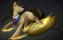 Size: 950x600 | Tagged: safe, artist:onidrill, doctor whooves, time turner, g4, male, solo