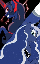 Size: 800x1280 | Tagged: safe, artist:theroyalprincesses, idw, princess luna, g4, reflections, spoiler:comic, evil counterpart, evil luna, mirror universe