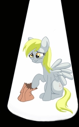 Size: 800x1280 | Tagged: safe, artist:theroyalprincesses, derpy hooves, pegasus, pony, g4, female, mare, paper bag, sad, solo, spotlight