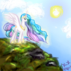 Size: 800x800 | Tagged: safe, artist:komnoki, princess celestia, g4, female, solo