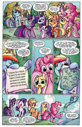 Size: 923x1424 | Tagged: safe, idw, official comic, applejack, fluttershy, pinkie pie, rainbow dash, rarity, twilight sparkle, alicorn, pony, g4, spoiler:comic, female, mane six, mare, twilight sparkle (alicorn)