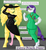 Size: 2706x2942 | Tagged: safe, artist:steampoweredstallion, fluttershy, rarity, anthro, g4, clothes, crossover, dress, high res, shock treatment, song reference