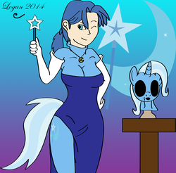 Size: 640x629 | Tagged: safe, artist:thesuitkeeper89, trixie, human, g4, clothes, costume, solo