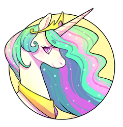 Size: 794x821 | Tagged: safe, artist:sweetlapin, princess celestia, pony, g4, colored pupils, female, mare, portrait, profile, smiling, solo